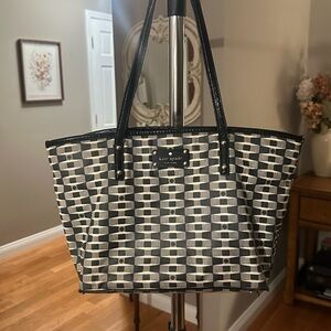 Kate Spade Geometric Black and Cream Tote